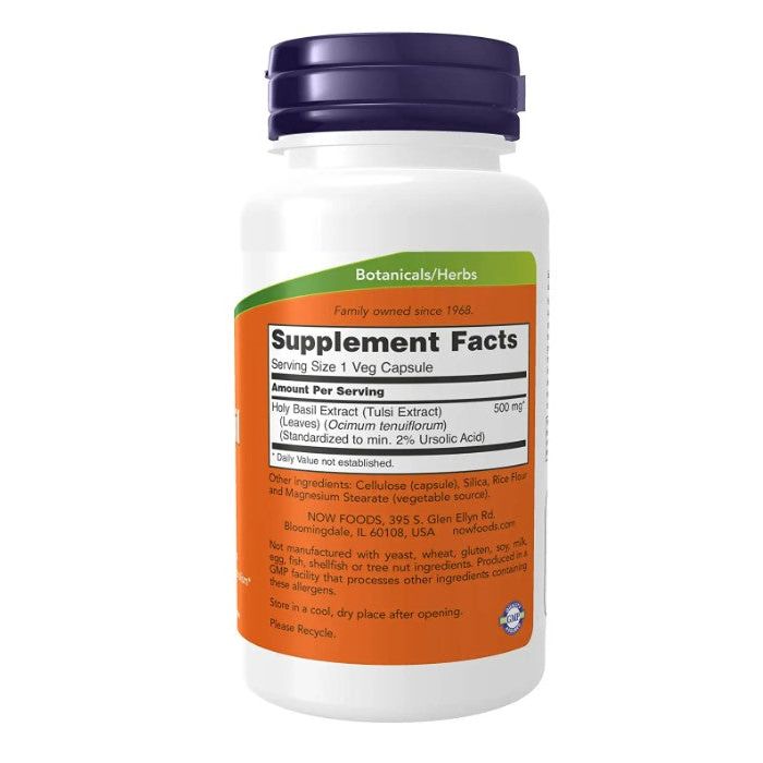 "Vegan-friendly holy basil supplement for daily mood and adrenal balance"