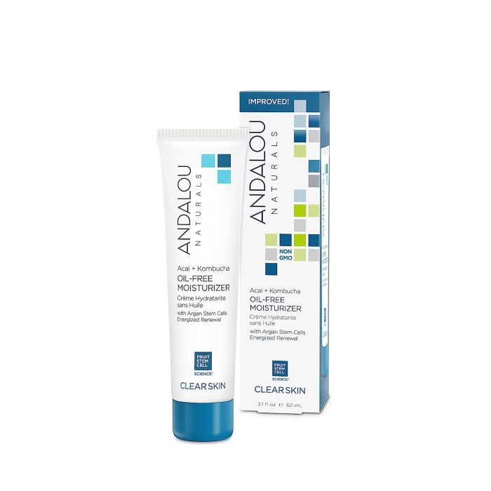 Andalou Naturals herbal Clear Skin Acai Kombucha Oil-Free Moisturizer 2.1 oz