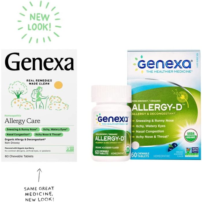 "Natural allergy remedy – Genexa acai-flavored chewables"
