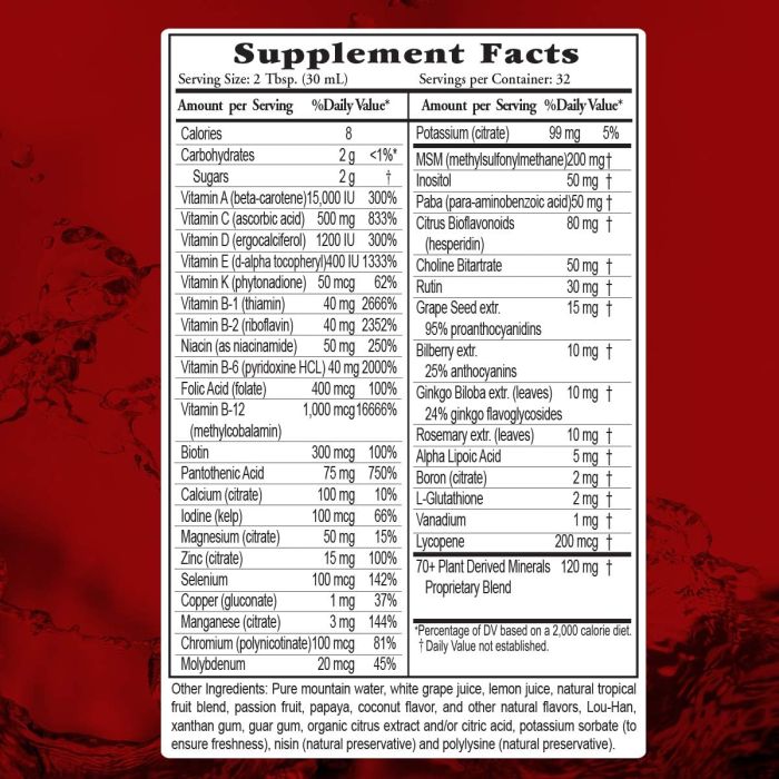 Buried Treasure Active 55 Daily Liquid Supplement 32 Oz Vitamins