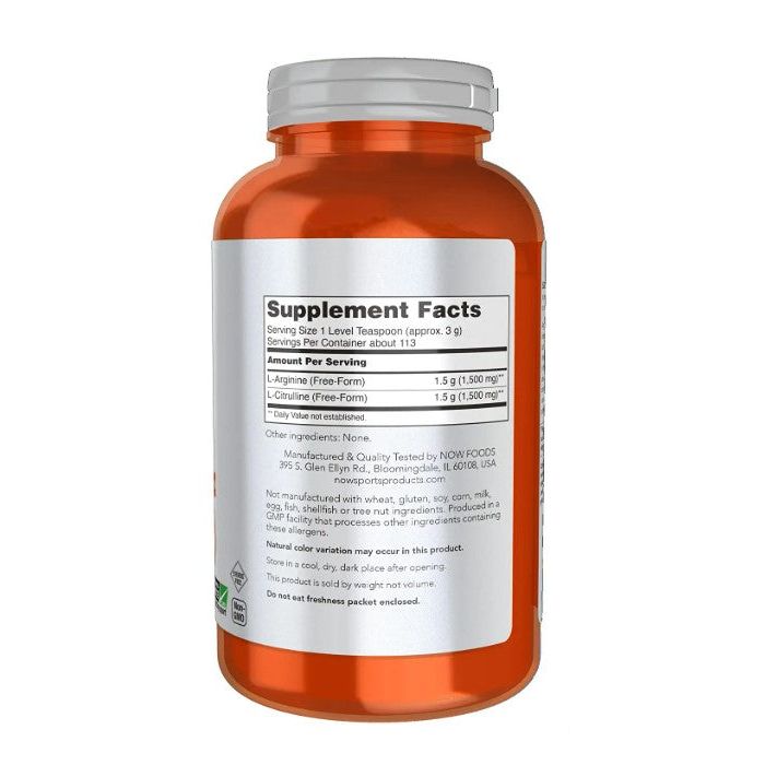 NOW Sports Arginine Citrulline Powder 12 Oz Amino Acids
