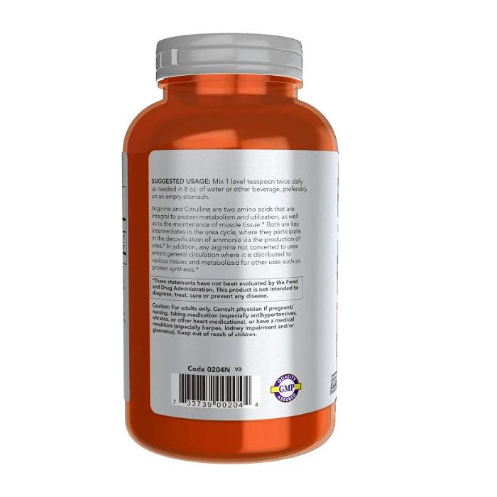 NOW Sports Arginine Citrulline Powder 12 Oz Amino Acids