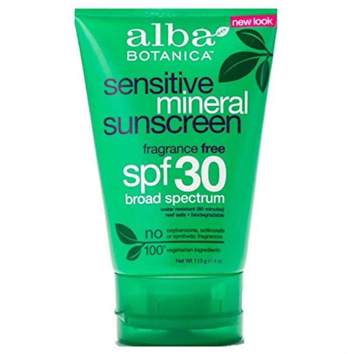 Alba Botanica Sensitive Mineral Sunscreen Fragrance Free SPF 30 4 Oz