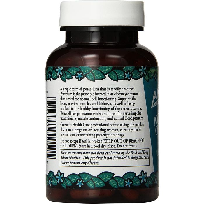 Ingredients panel of Alta Health Potassium Chloride Plus Silica Capsules