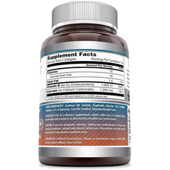 Calcium and Vitamin D3 softgel ingredients list from Amazing Formulas product label