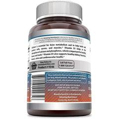 Supplement Facts panel for Amazing Formulas Calcium with Vitamin D3 softgels