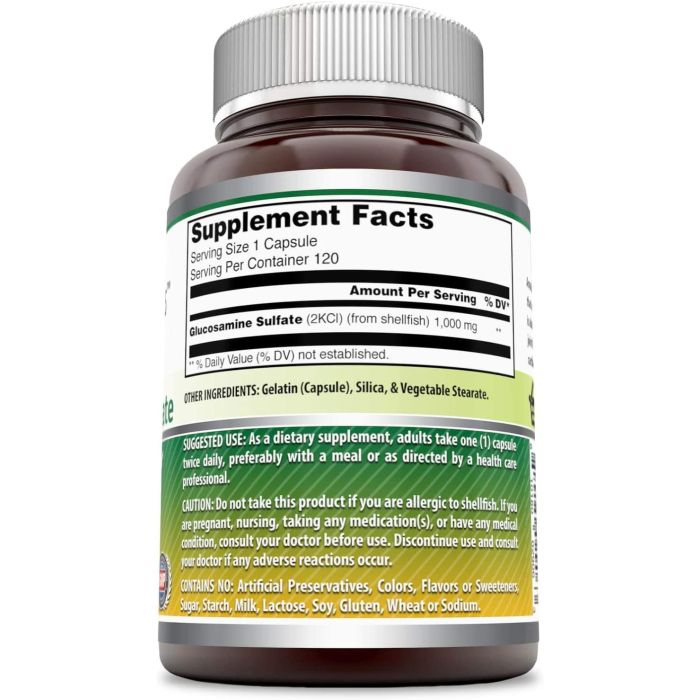 Amazing Formulas Glucosamine Sulfate 1000mg - Joint health supplement with 120 capsules.