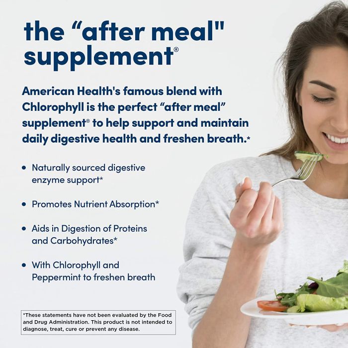 American Health Papaya Enzyme Chewable Tablets with Chlorophyll – digestive enzyme support, 250 count