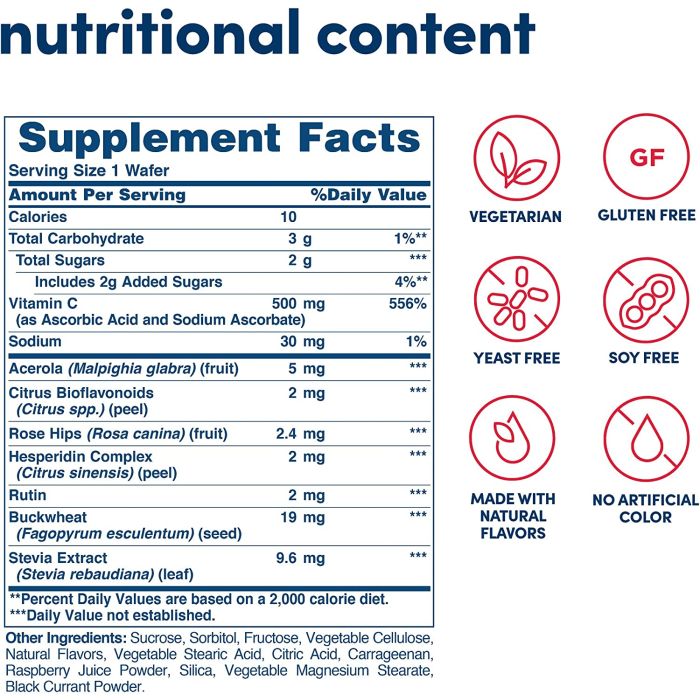 Supplement Facts label of Super Acerola Plus showing vitamin C and plant-based ingredients