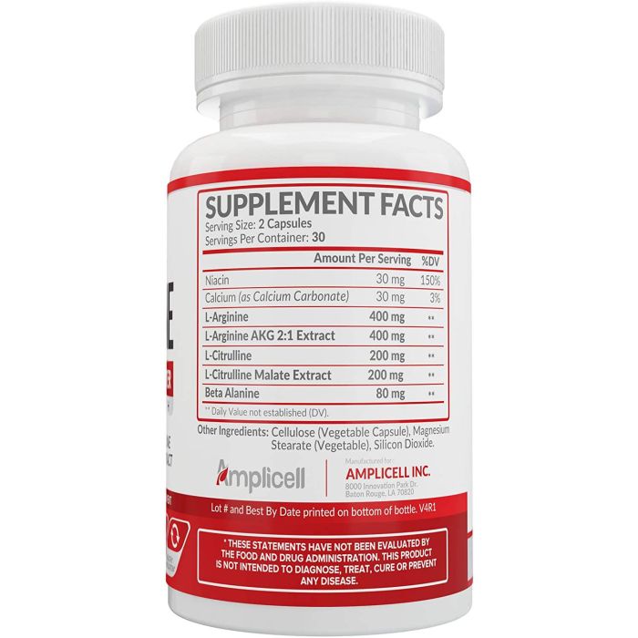 Amplicell L-Arginine Nitric Oxide Booster bottle with 60 capsules