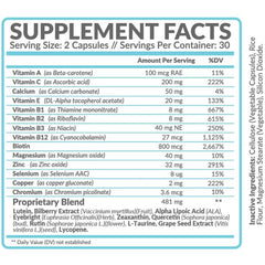 "Amplicell eye vitamins made in USA – non-GMO and GMP certified formula"