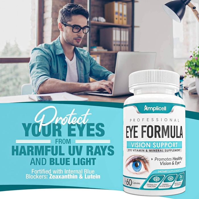"Vegetarian capsules for eye health – includes quercetin and zinc"
