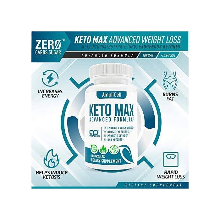 Amplicell Keto Max GoBHB bottle – 60 capsules for weight loss and energy