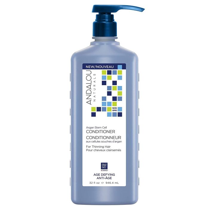 Back label of Argan Age Defying Conditioner with ingredient and usage info
