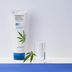 Back label showing ingredients and certifications of CannaCell Body Lotion