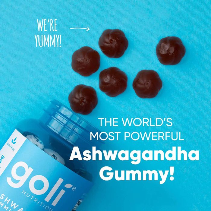 Goli Ashwagandha Gummies – Mixed Berry flavored, stress relief and mood boost supplement, 60 gummies.