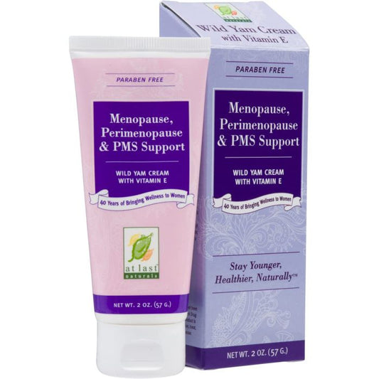 At Last Naturals Menopause Relief Wild Yam Cream Vitamin E 2 Oz