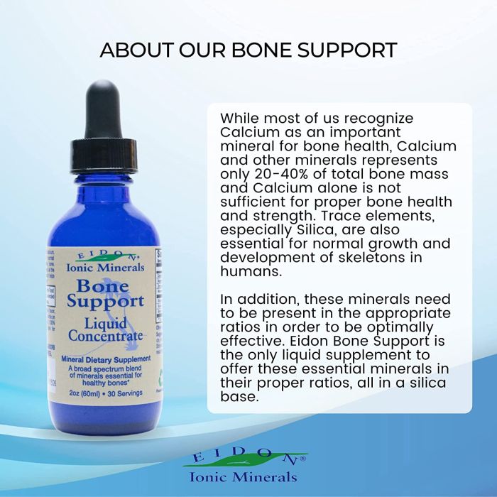 "Eidon Bone Support 2 oz bottle front view – non-GMO, gluten-free, USA made"