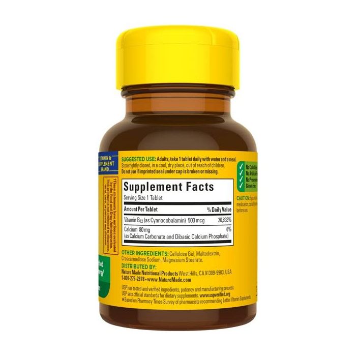 Nature Made Vitamin B12 500mcg Tablets Metabolism Support