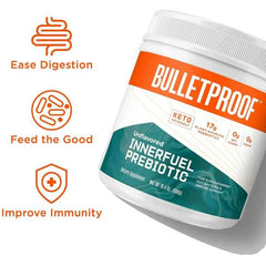 Supplement facts label showing 17 g prebiotics per serving