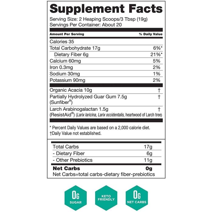 Bulletproof InnerFuel Prebiotic powder – unflavored 13.4 oz tub