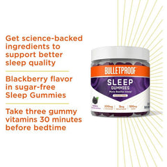 Jar of Bulletproof Sleep Gummies with natural ingredients
