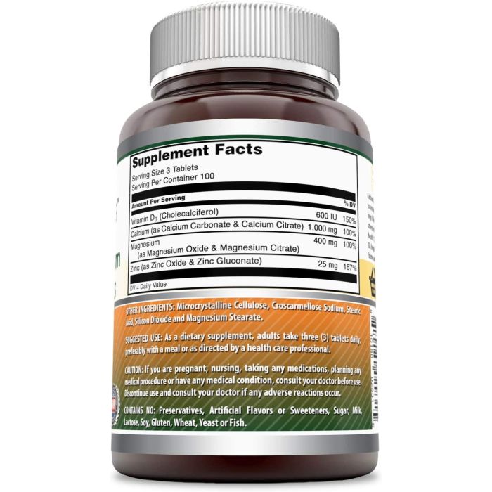 Amazing Formulas Calcium Magnesium Zinc Vitamin D3 300 Tablets