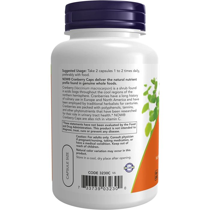NOW Cranberry 100 Veggie Caps Healthy Urinary Tract Vitamin C