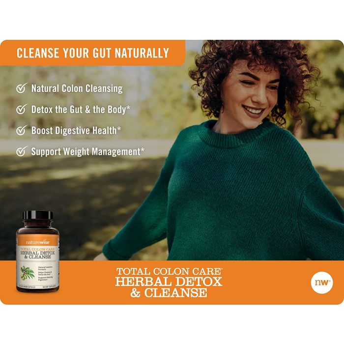 NatureWise Herbal Detox Cleanse Total Colon Care Supplement 60 Caps