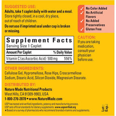 Nature Made Vitamin C 500mg With Rose Hips 130 Caplets
