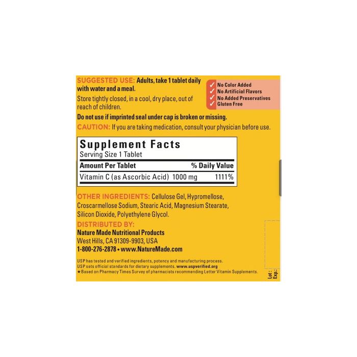 Nature Made Vitamin C 1000mg Tablets Immune System Support