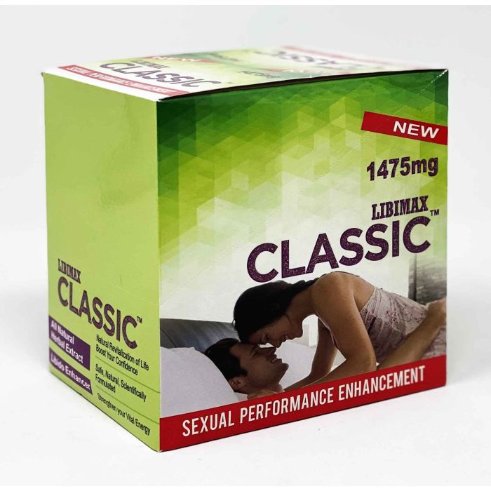 Back label of Classic 1475mg Male Enhancement Pill showing supplement facts.