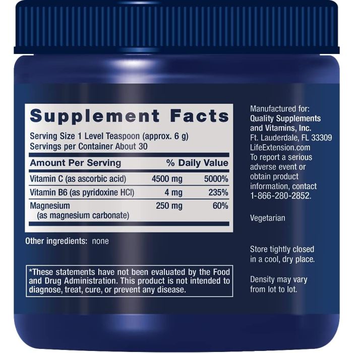 Life Extension Effervescent Vitamin C Magnesium Crystals 180gr