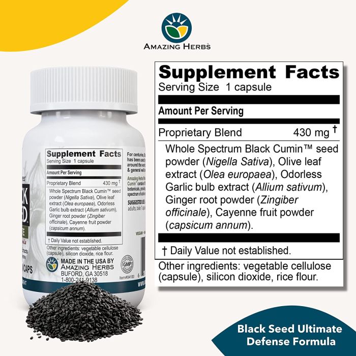 "Premium Nigella sativa capsules – black seed oil and powder combow"