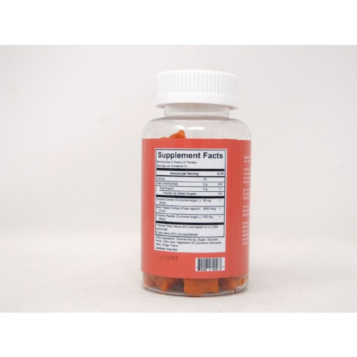 "Label of Miracle Defend Support Gummies highlighting turmeric extract content"