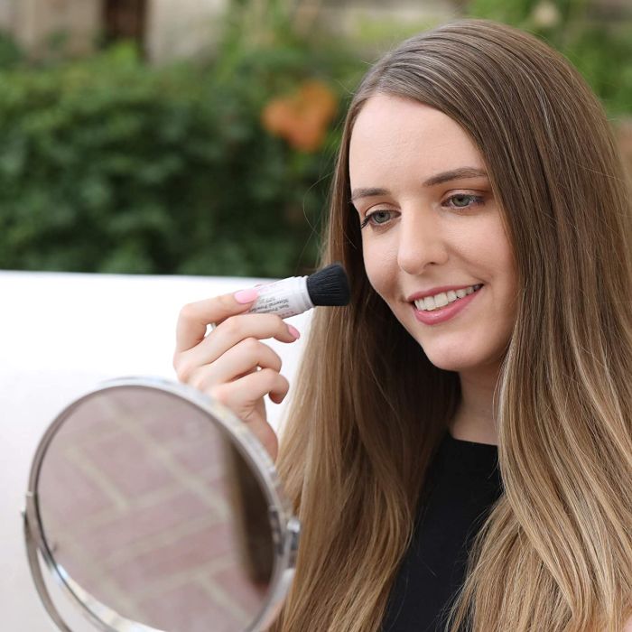 "Derma E Sun Protection Powder ingredients list and eco-friendly packaging"