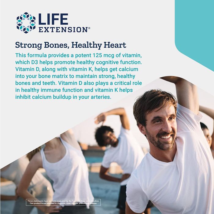 Life Extension Vitamins D and K Sea-Iodine 60 Caps Arterial Health