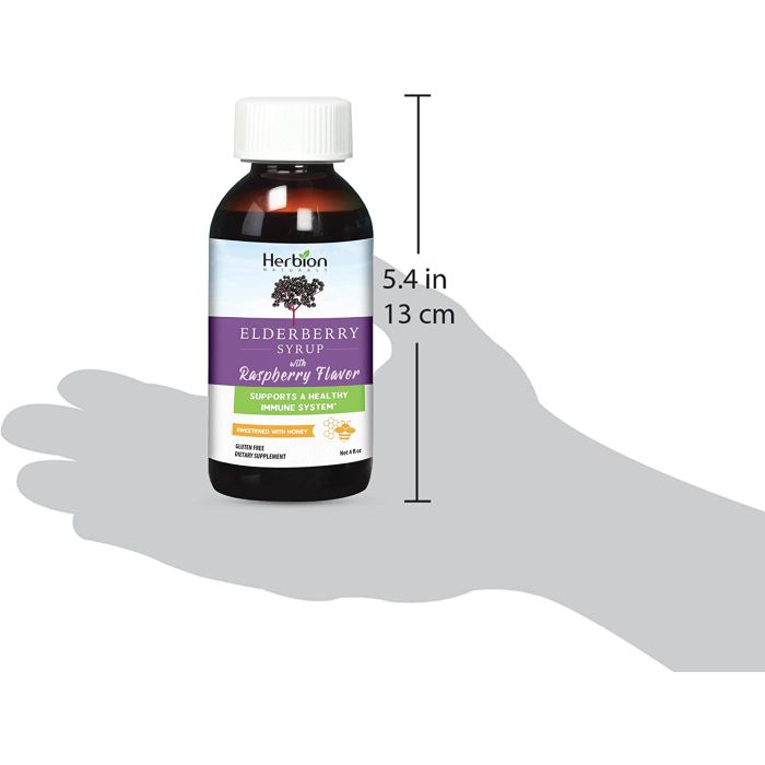 Herbion Naturals Elderberry Syrup 4 Oz Raspberry Flavor Immune Support
