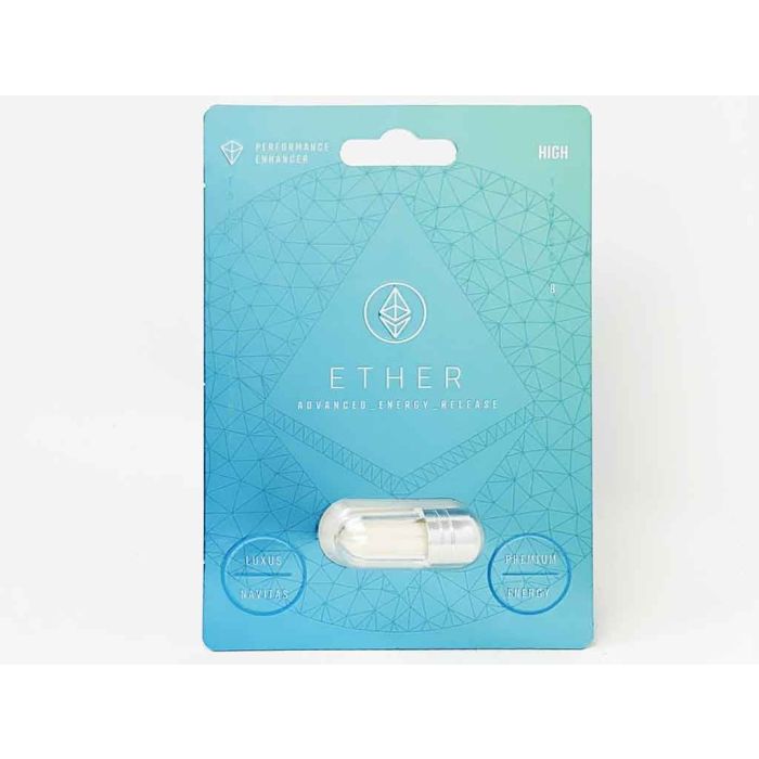Supplement facts label of Ether pill – herbal energy formula