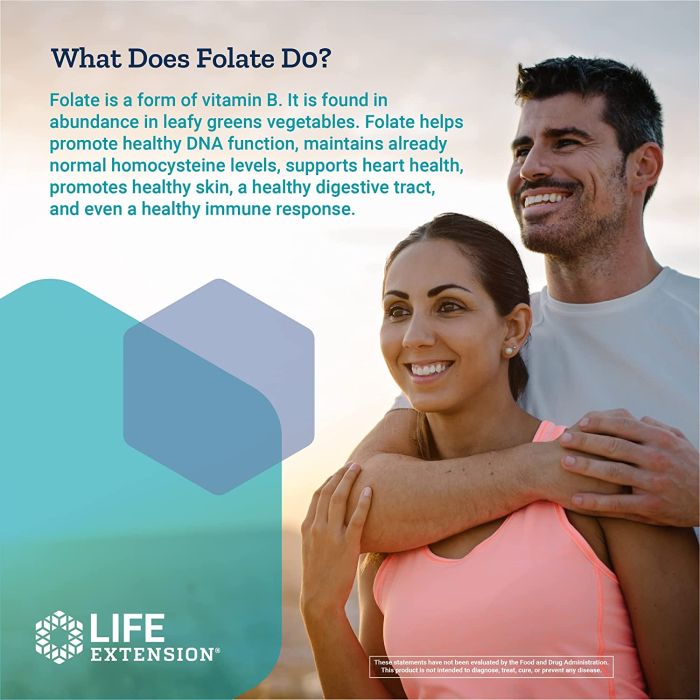 Life Extension BioActive Folate Vitamin B12 90 Vegetarian Caps