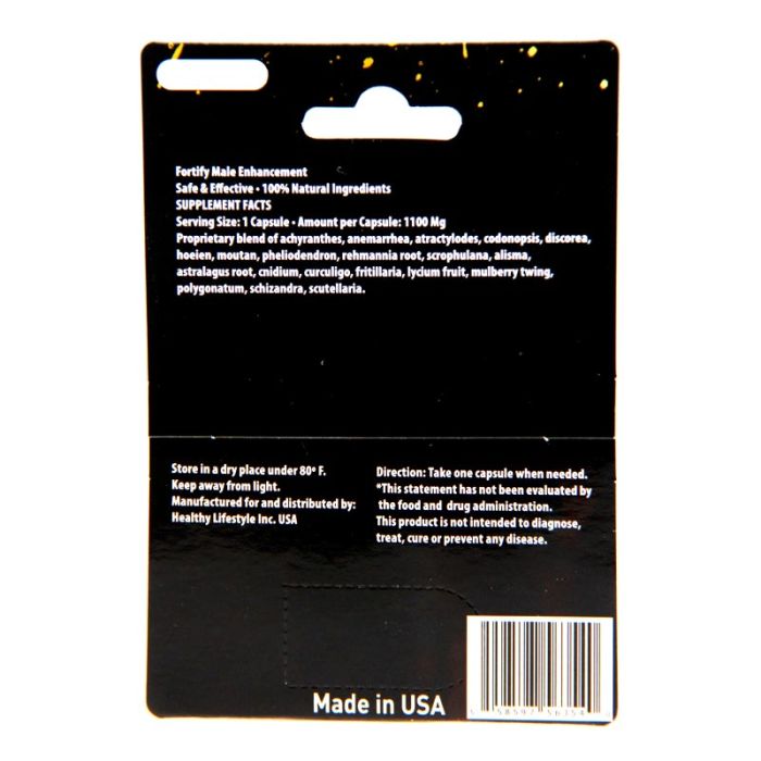 Fortify Black Pill Male Sexual Enhancer 35000 bottle – energy and stamina support for men.