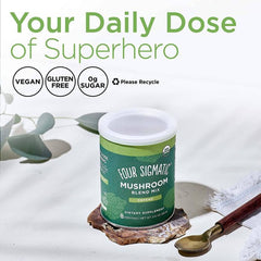 Supplement facts panel of Four Sigmatic Mushroom Blend
