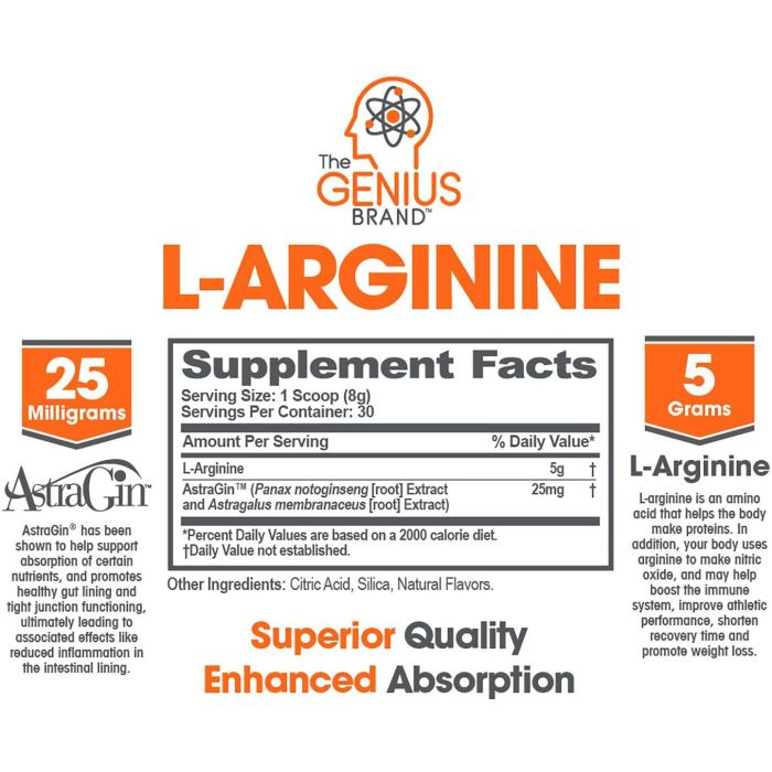 Vegan nitric oxide booster in lemon flavor – Genius Brand container front