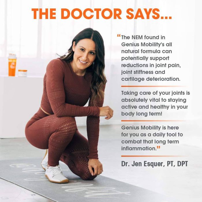 Back view of Genius Mobility supplement with benefits listed