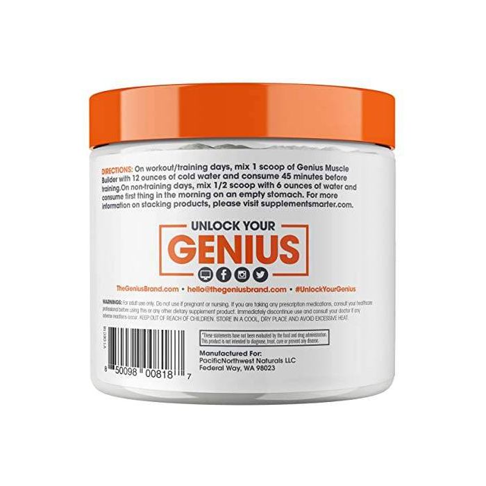 Genius Muscle Performance Powder – Natural muscle strength and recovery support, vegan and gluten-free.