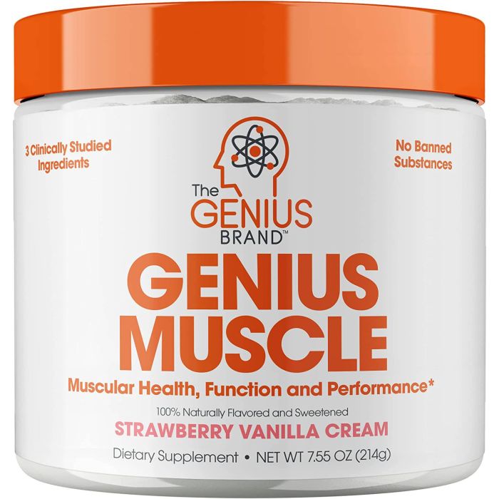 Genius Muscle Health Function Performance Booster Powder – Boost energy and endurance for intense workouts, 180g.