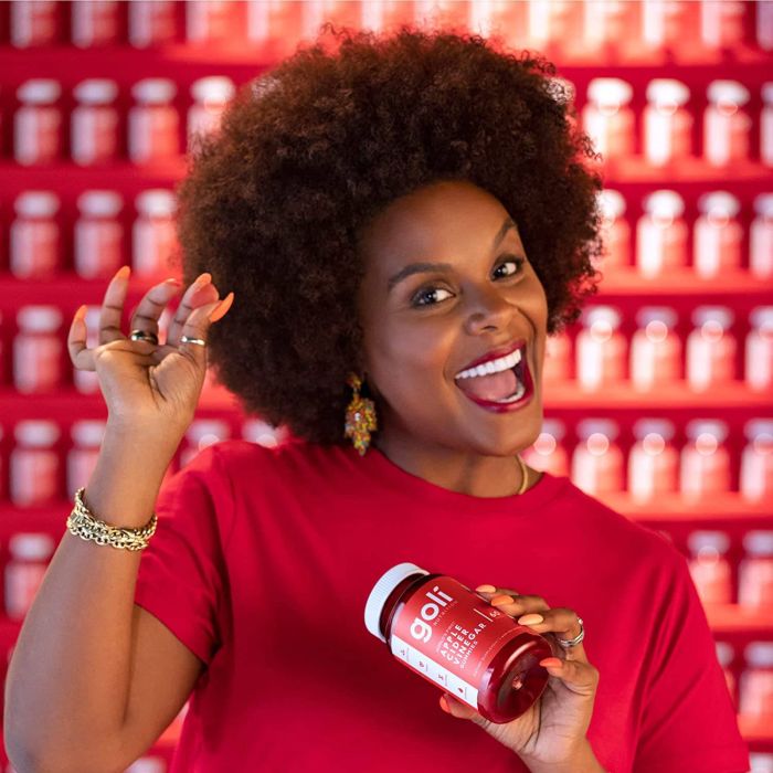 Back label of Goli ACV Gummies showing supplement facts