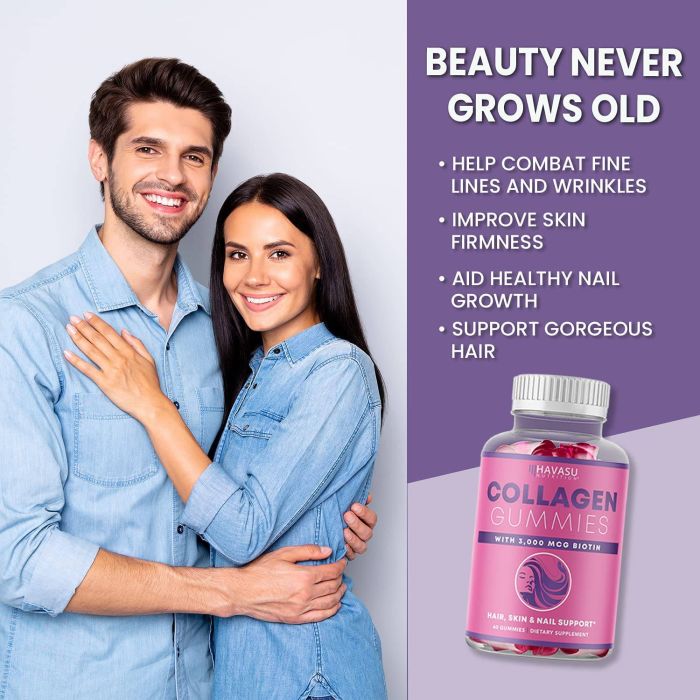 "Front label of Havasu Collagen with 100 mg hydrolyzed collagen per serving"