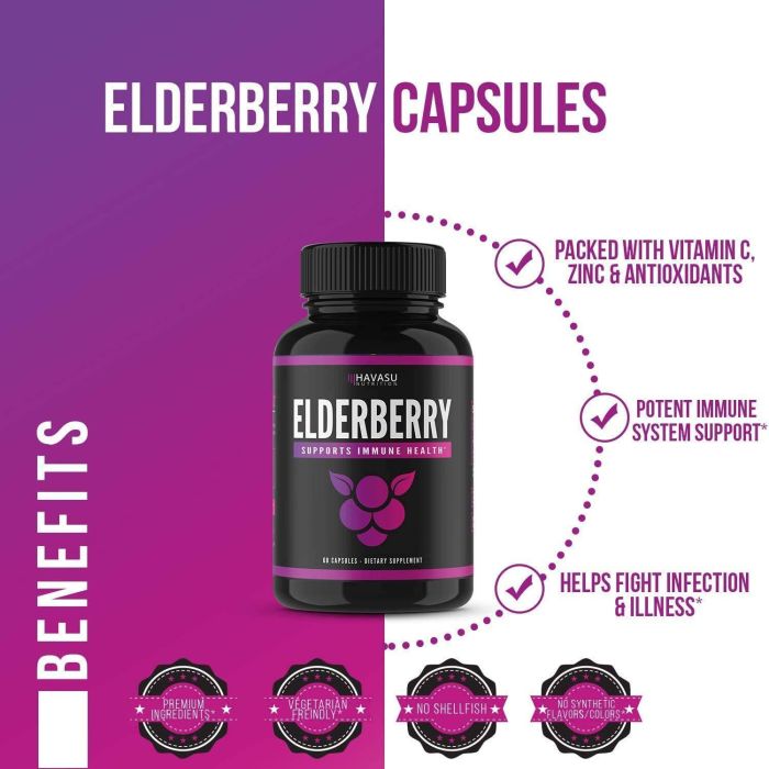Havasu Nutrition Elderberry Immune Support – made in USA, GMP certified