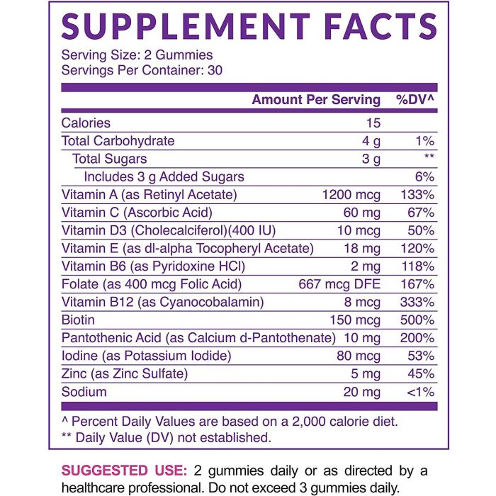 "Havasu Premium Multivitamin Gummies – vegan, iron-free formula with natural fruit flavors, 60 count"